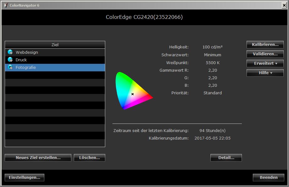 Schritt 2: Eizo Color Navigator